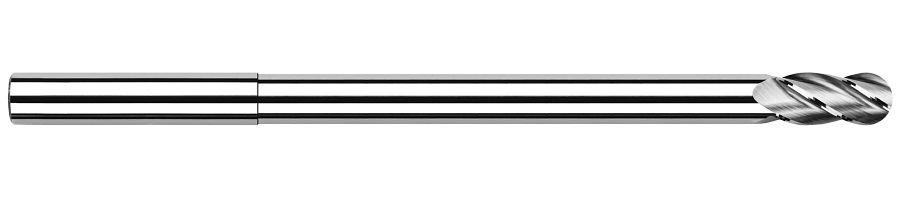 Picture of Harvey Tool 14940 Dia 5/8 LOC 0.9380 OAL8.00 End Mill Standard Flute Standard Helix Carbide Uncoated Single End Ball NoseBall